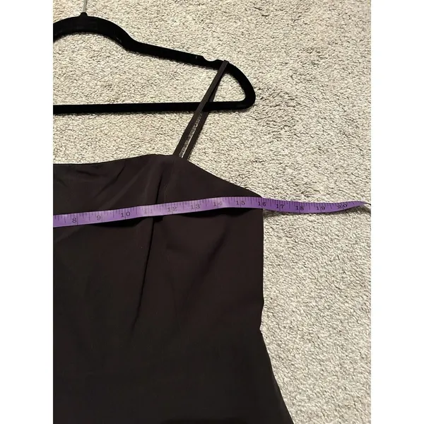 Sam Edelman Size 6 Spaghetti Strap Asymmetrical Feather Trim Mini Sheath Dress‎ - Image 4