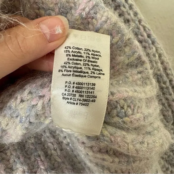 Aritzia Wilfred Pastel Multicolored Cotton Candy Poesy Cardigan Size Small - Image 6