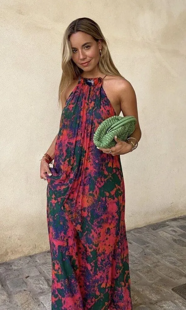 Zara maxi dress long printed beaded bohemian summer - Image 6
