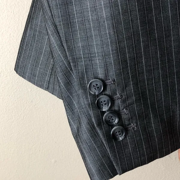 LOFT | Gray Pinstriped Wool Blend Blazer Sz 10 - Image 6