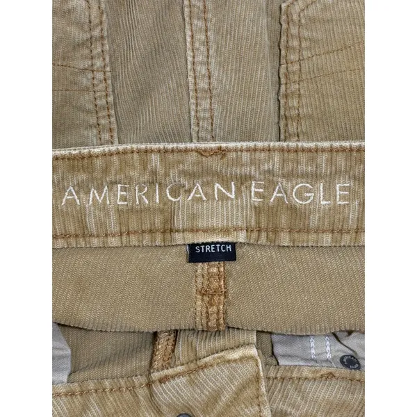 American Eagle Mom Straight Jean Tan Corduroy High Waisted Pants Womens Size 6 R - Image 3