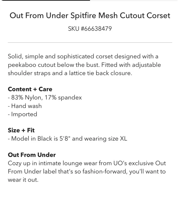 Urban Outfitters Out From Under Spitfire Corset - Image 5