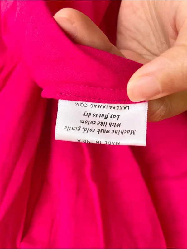 LAKE NWT Gauze Caftan Heatwave Fuchsia Pink Cotton Maxi Dress XL Resort Wear - Image 5