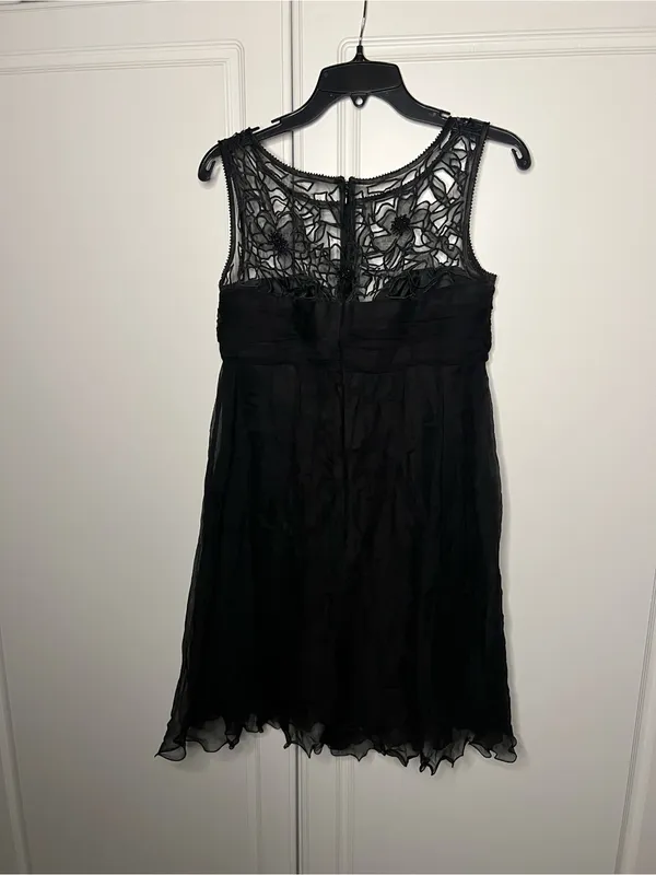 Y2K Vintage Dolce Jovani Silk Beaded Lace Cocktail Dress - Image 9