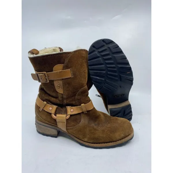 UGG Brown Leather Boots Size 6 - Image 2