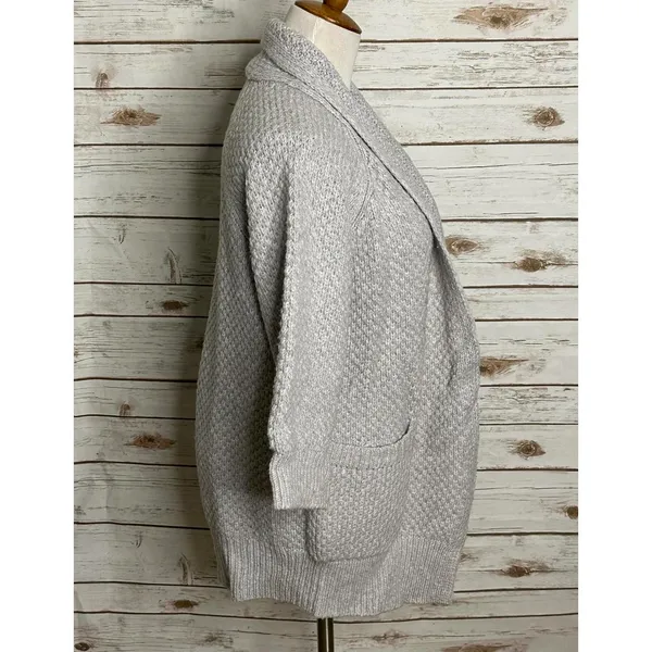 Vince lagenlook wool/cashmere grey chunky textured open cardigan sweater Size XS - Image 6