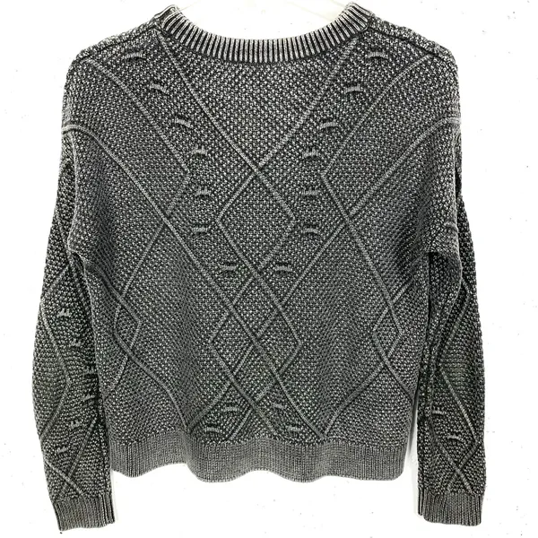 Rails Womens Lisette Vintage Black Textured Sweater Cropped Crewneck Size XS - Image 4