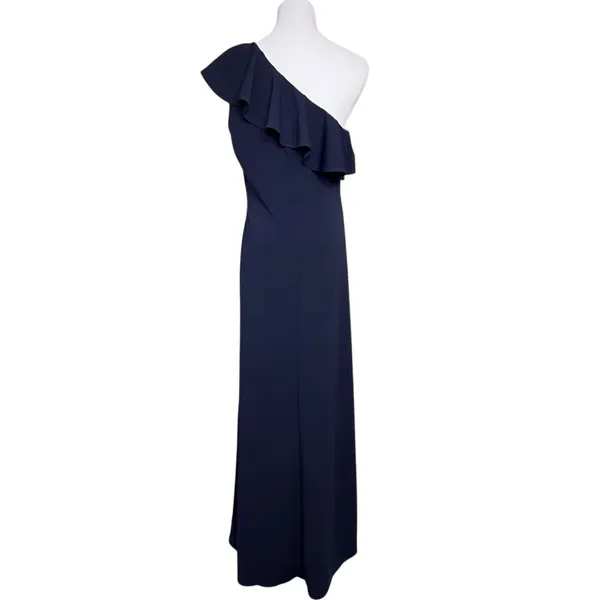 Lulu's Forever Ruffle One Shoulder‎ Trumpet Dress Navy XL Sexy Cruise Date Night - Image 6