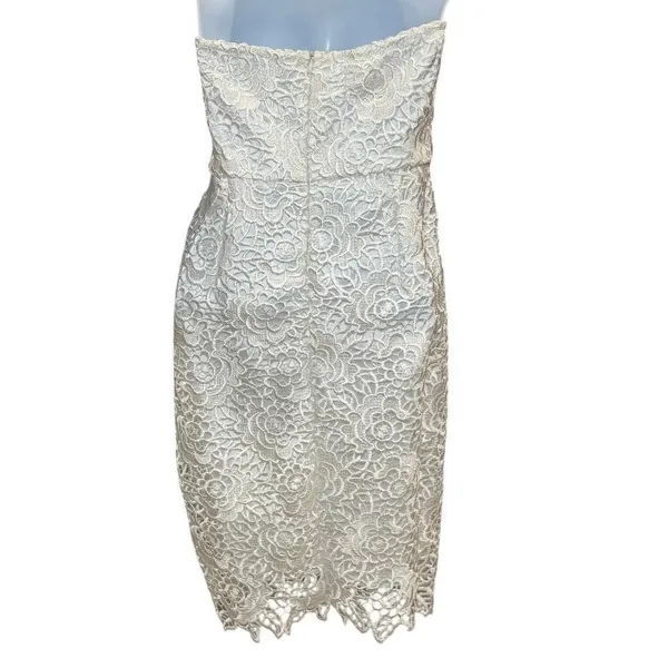 MM Couture Miss Me White‎ Strapless Lace Mini Dress Medium Wedding Cocktail - Image 3