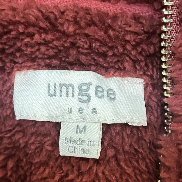 Umgee Plush Fleece Excursion Vest Women's Medium Crimson Maple Red‎ Deep Pile - Image 8
