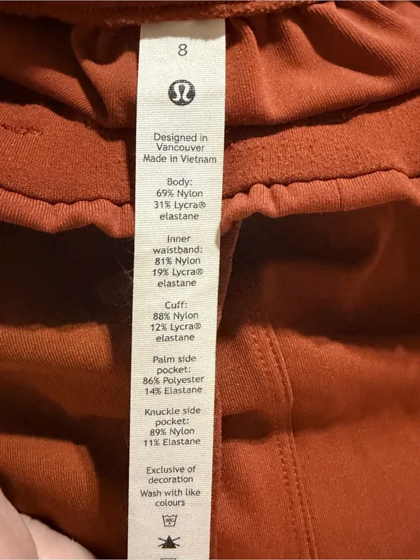 Lululemon Stretch High Rise Joggers Dark Terracotta Size 8 - Image 9