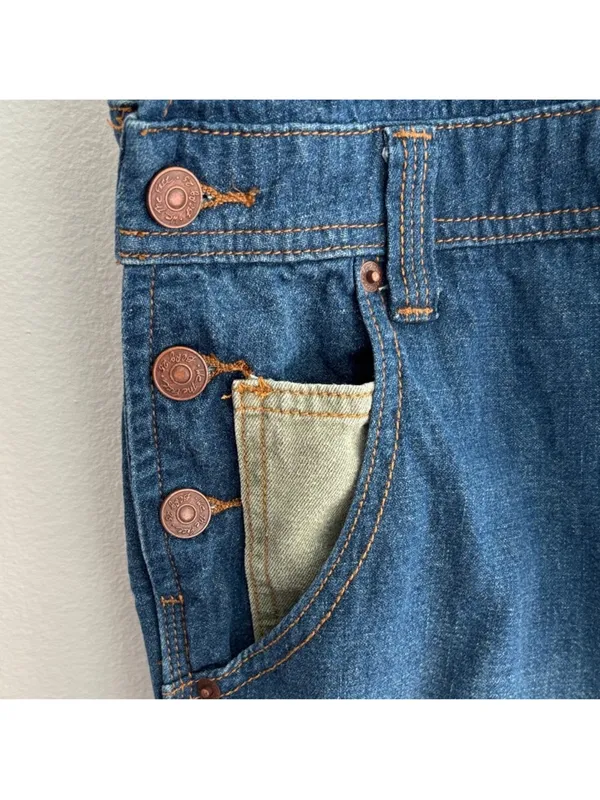$128 We the Free Free people Carpenter Patched Dungarees jean overalls S - Image 8