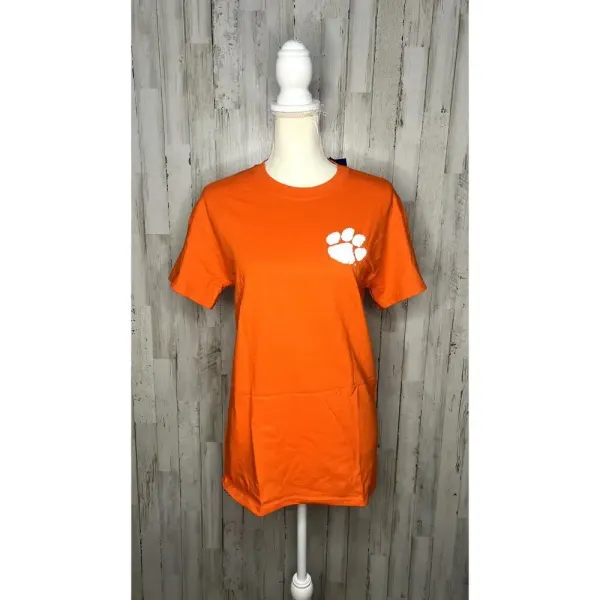 Hanes NWT Clemson Tigers Orange Scenic Back‎ Design Unisex Short Sleeve T-Shirt - Image 3