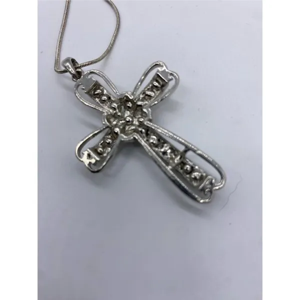colorful rhinestone cross pendant necklace brushed antique silver - Image 5
