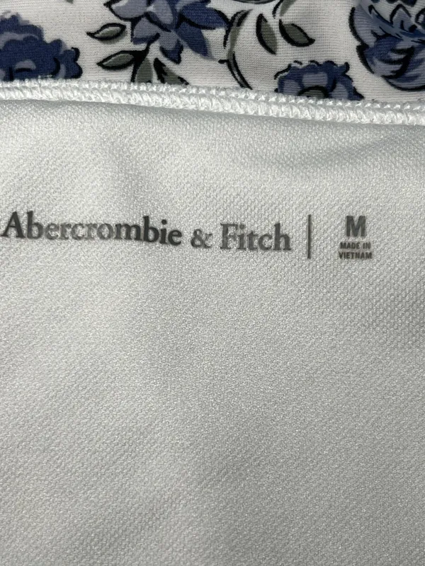Abercrombie & Fitch Bikini Swimsuit Womens Medium White Floral Triangle Halter - Image 6