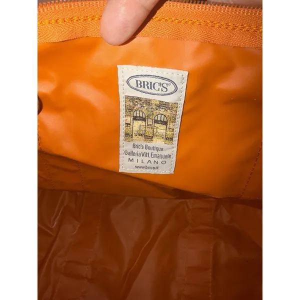 BRIC'S $210 Large‎ X Travel Deluxe Weekender Duffle Bag Orange Nylon Leather 22" - Image 11