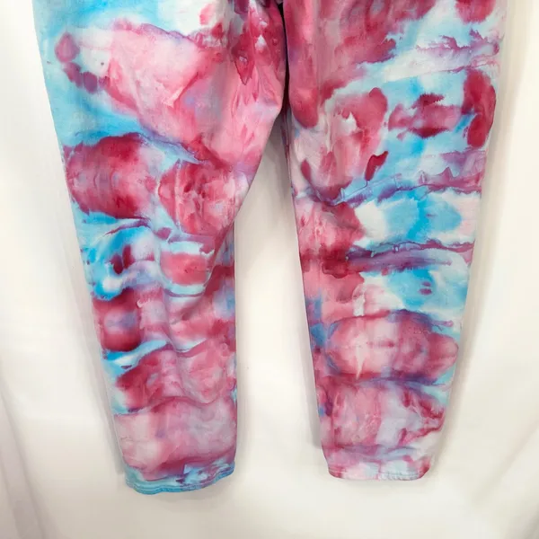 American Eagle Size 16 Jeans Handmade Tie Dye Mom Jeans‎ Pink Blue High Rise 974 - Image 8
