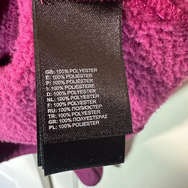 The North Face Pullover Fleece Jacket Pink Quilted Womens‎ Large Warm Logo - Image 3