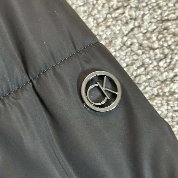 Calvin Klein Black Velvet-Trim Puffer size Medium - Image 14