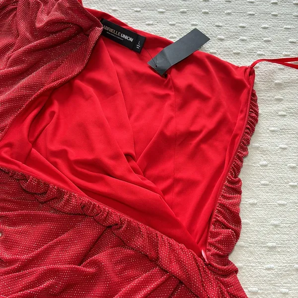 Gabrielle Union New York&Company x FASHION TO‎ FIGURE Red One Shoulder Dress L - Image 13