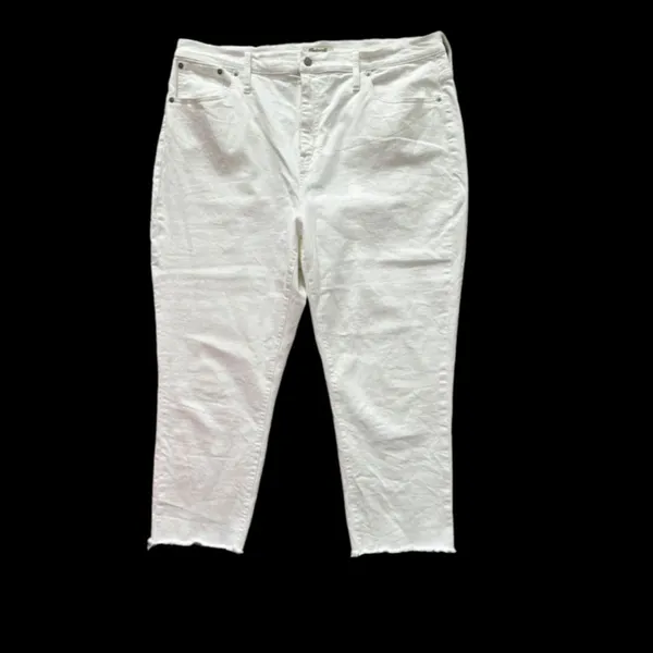 Madewell the high-rise slim crop boyfriend Jeans size 35 White Spring Summer - Image 3