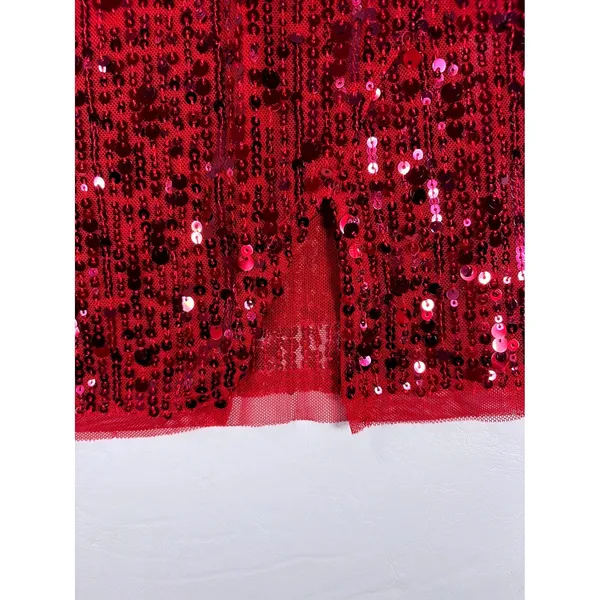 Intimately Free People Red Sequin Mini Slip Dress Square Neck Sz L OB1533256 NWT - Image 8