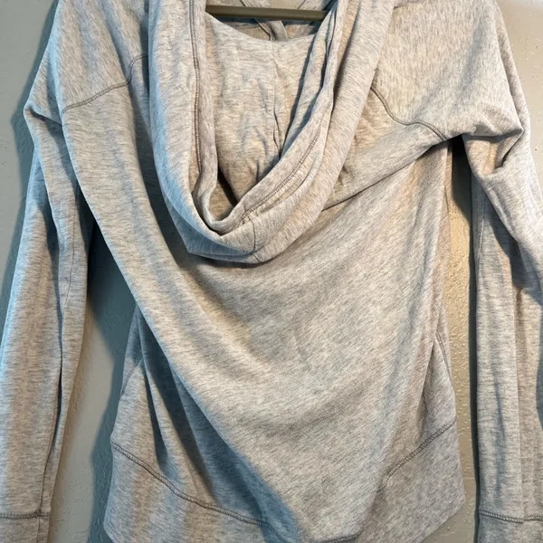 American Eagle Outfitters Y2K Blue and Gray Striped Hoodie SZ M 2000s Vintage - Image 8