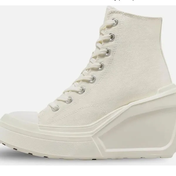 NEW Converse Chuck 70 De Luxe Wedge Platform Heel Boots White A06479C 7 - Image 7