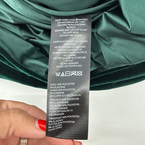 BHLDN Anthropologie Lana NWT Emerald Green Velvet Corset Lace Up Back Gown L NEW - Image 13