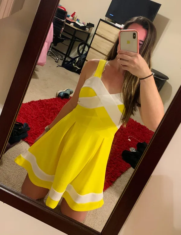 Yellow Colorblock Dress - Image 7