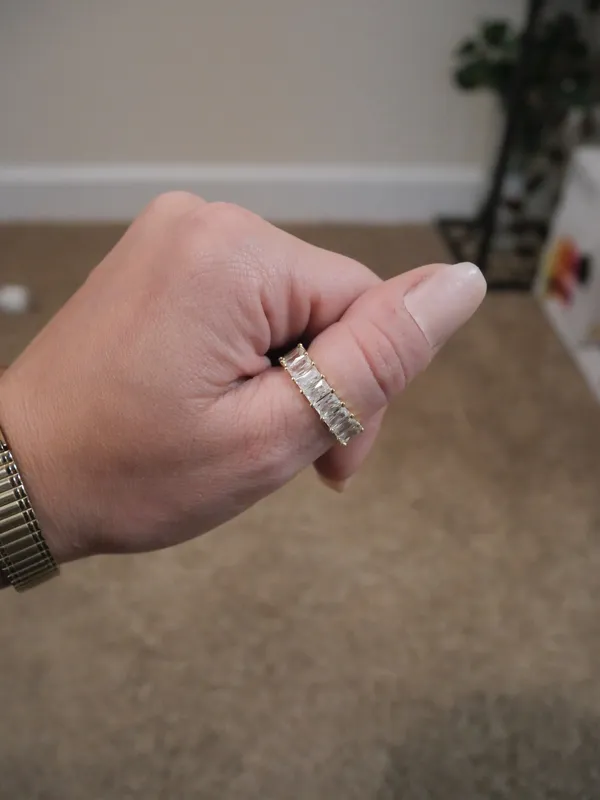14k White Gold/Silver Baguette Ring Gold Size 7.5 - Image 9