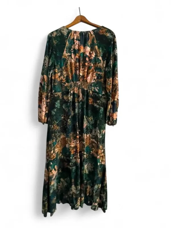 Soft Surroundings Women's L Leaf Boho Ren Faire Festival Flowy Fairy Maxi Dress - Image 3