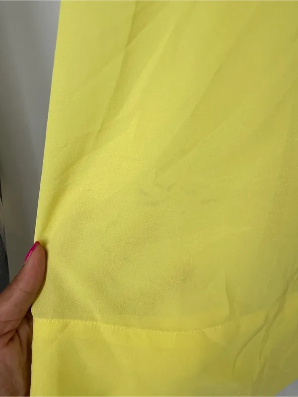 Miss Circle Paradise High Slit Yellow Chiffon Maxi Dress XS - Image 8