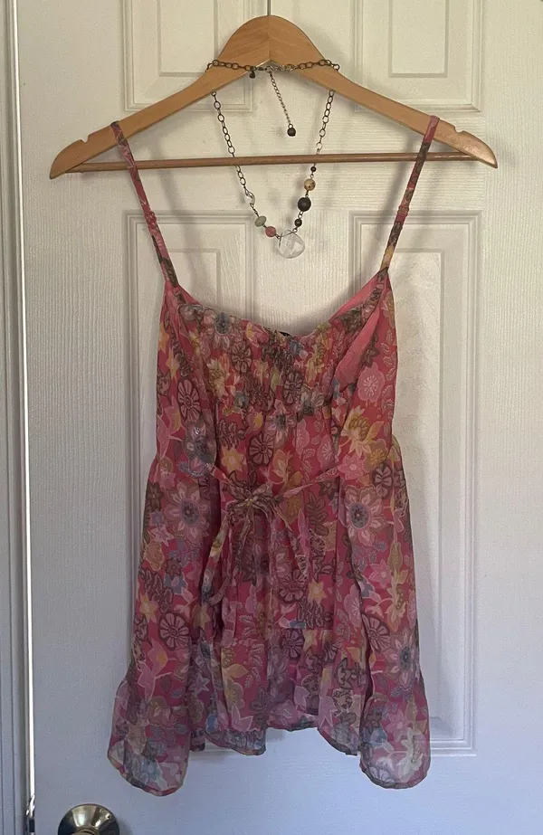 American Rag Retro Y2K Pink Floral Tunic - Image 3
