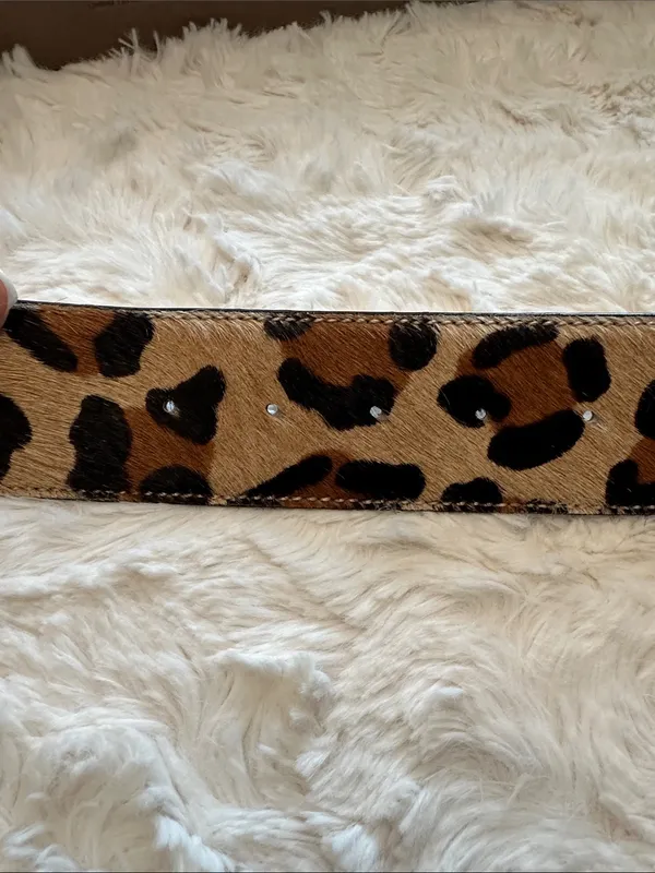 Talbots Leopard-Print Wide Belt with Black Buckle- size small (38 inches) - Image 6