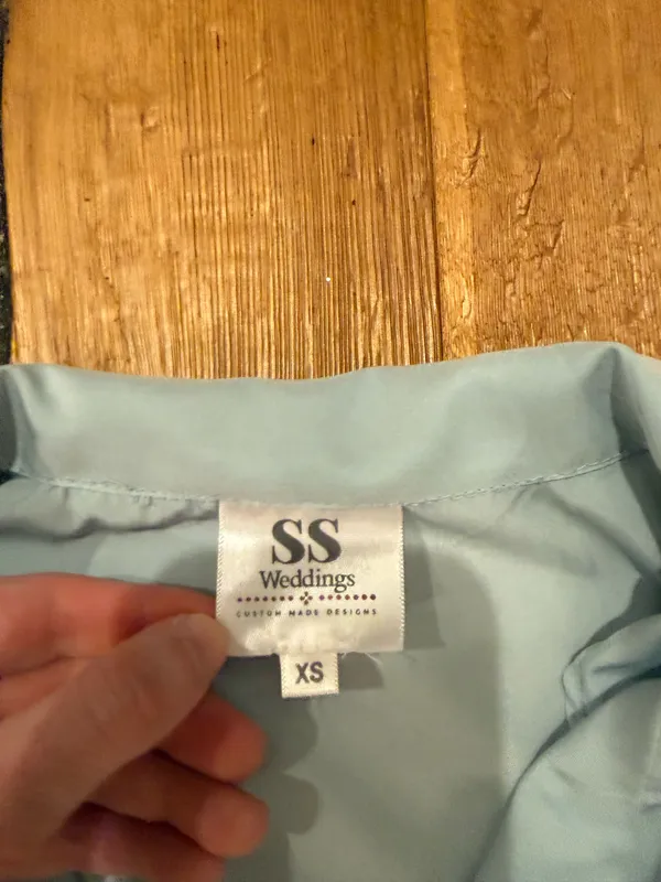 Blue Satin Bridesmaid PJs Size XS - Image 3