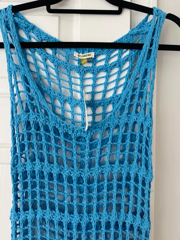 Anthropologie Celandine Crochet Fringe Midi Dress, Size S/M - Image 7