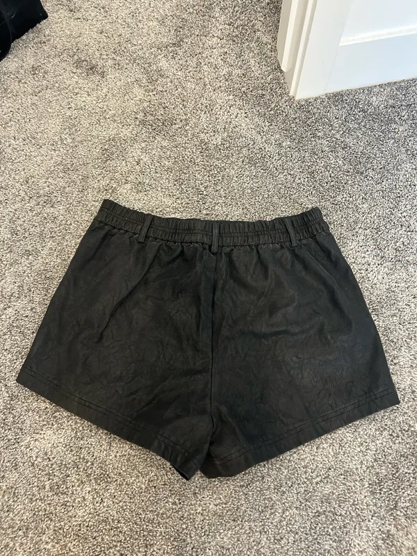 Free People Leather Shorts Black - Image 2