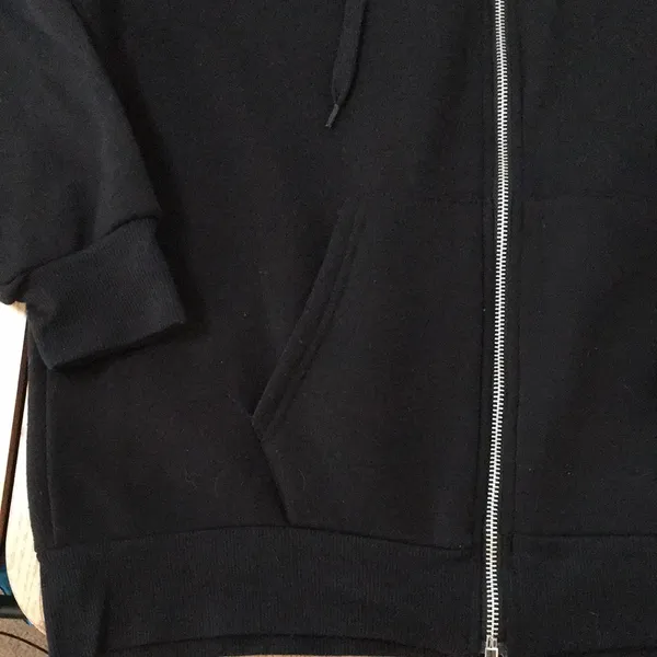 Womens Rue 21 Los Angeles California Zip Up Sweatshirt Hoodie Black Size Large - Image 4