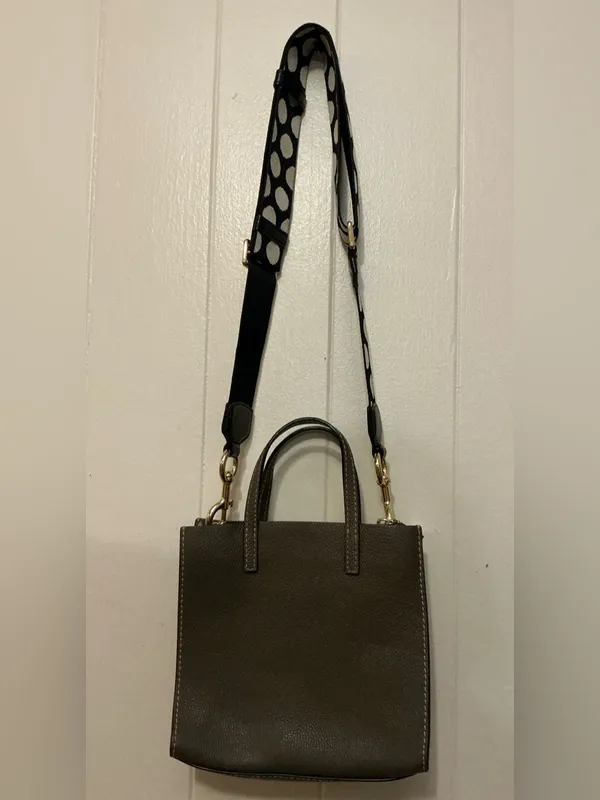 Rare Gray Pebbled Leather The Marc Jacobs Mini Grind Crossbody Tote Handbag Bag - Image 5