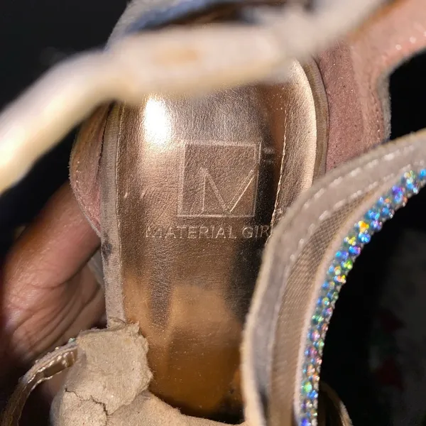 Material Girl Elegant Tan Strappy Heels - Image 12