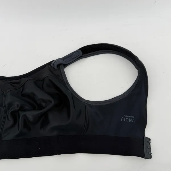 Brooks Moving Comfort Fiona Wireless Sports Bra Black Gray 30D Hook Loop 350064 - Image 7