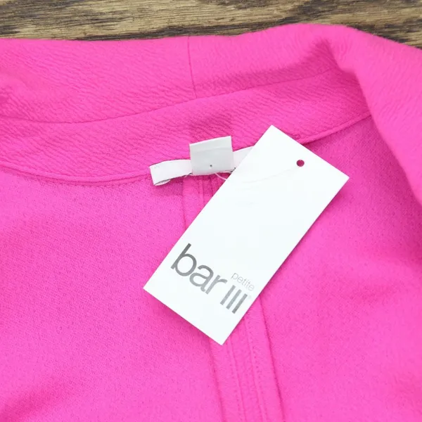 NWT Bar III Petite 3/4-Sleeve Shawl-Collar Blazer Jacket Pinkadelic Pink PXL - Image 3
