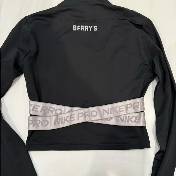 Barry’s Nike Women's Black and Gray Zip-Up Sweatshirt - Image 3