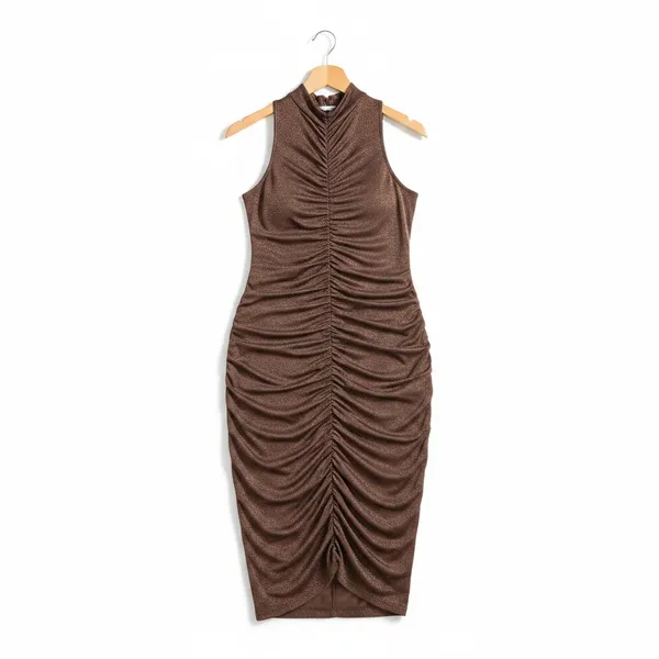 Sofia Jeans Womens Dress Sz XXL French Roast Gathered Front Rhinestone Cocktail - Image 6