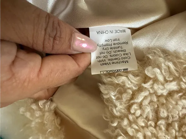 Princess Polly Y2K Penny Lane Faux Shearling Cream Coat Size 2 - Image 5