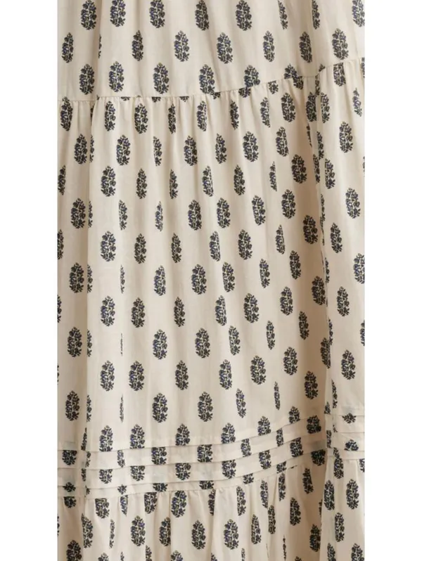 Treasure & Bond Tiered Maxi Skirt NWT Ivory Olive Block Floral XXL - Image 4