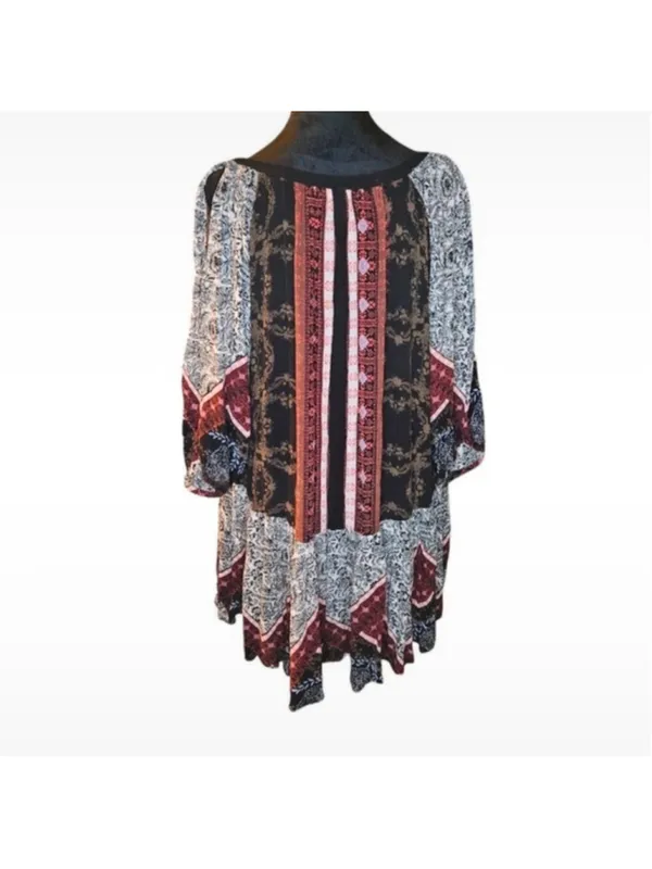 Free People Portobello Road Boho Cold Shoulder Tunic/Dress Size XS (21.5” PTP) - Image 5