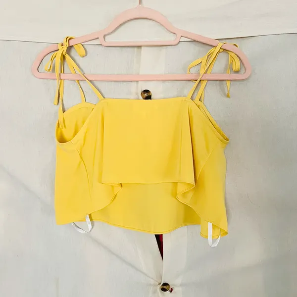 Superdown Melody Tie Cami Tank Top Yellow - Image 7