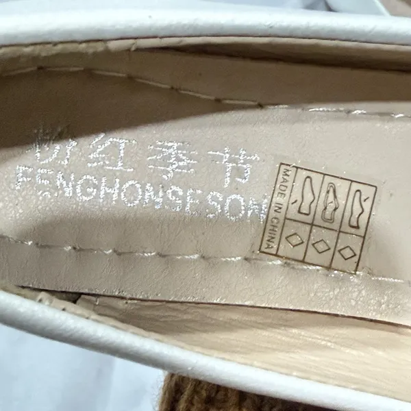 New Women’s White Golden leather Flat Heel Comfort Shoes Pumps Casual Slip - Image 6